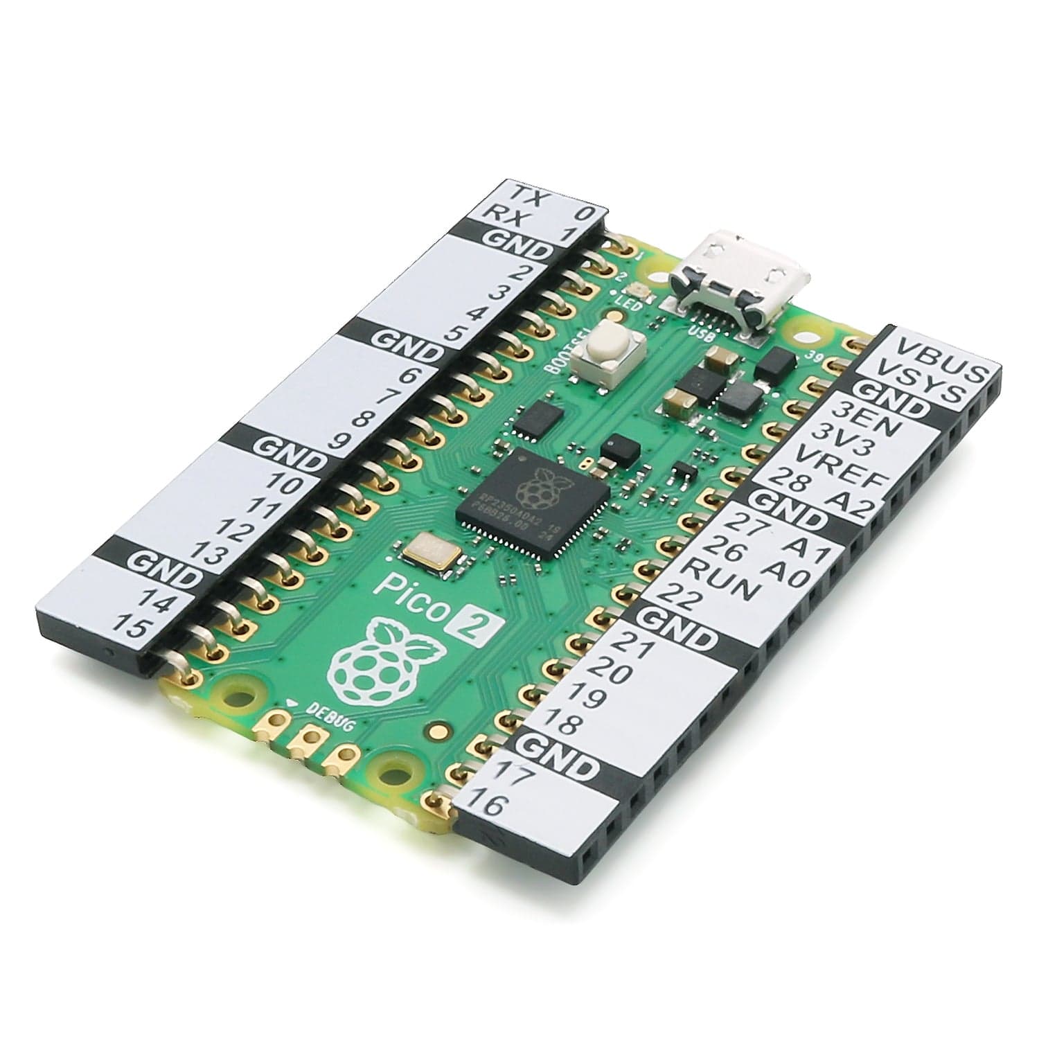 Right-Angled Labelled Headers for Raspberry Pi Pico by Where Labs - The Pi Hut