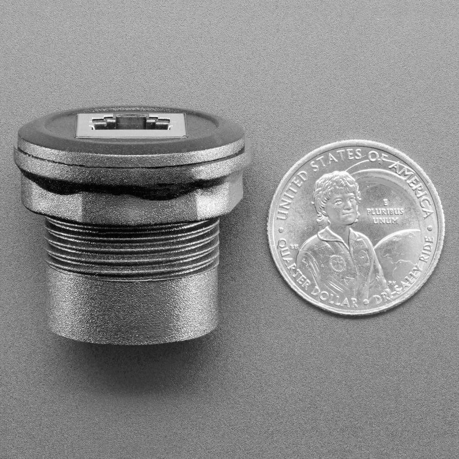 RJ-12 or RJ-11 Telephone Round Panel Mount Adapter Plug by Adafruit - The Pi Hut