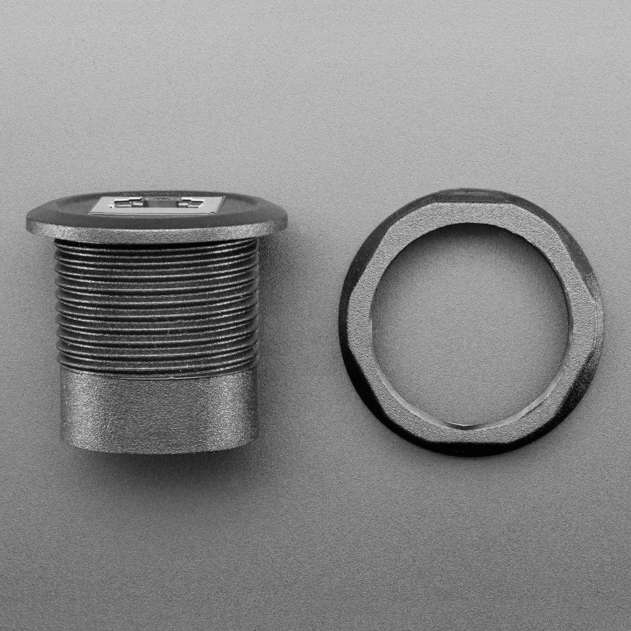RJ-12 or RJ-11 Telephone Round Panel Mount Adapter Plug by Adafruit - The Pi Hut