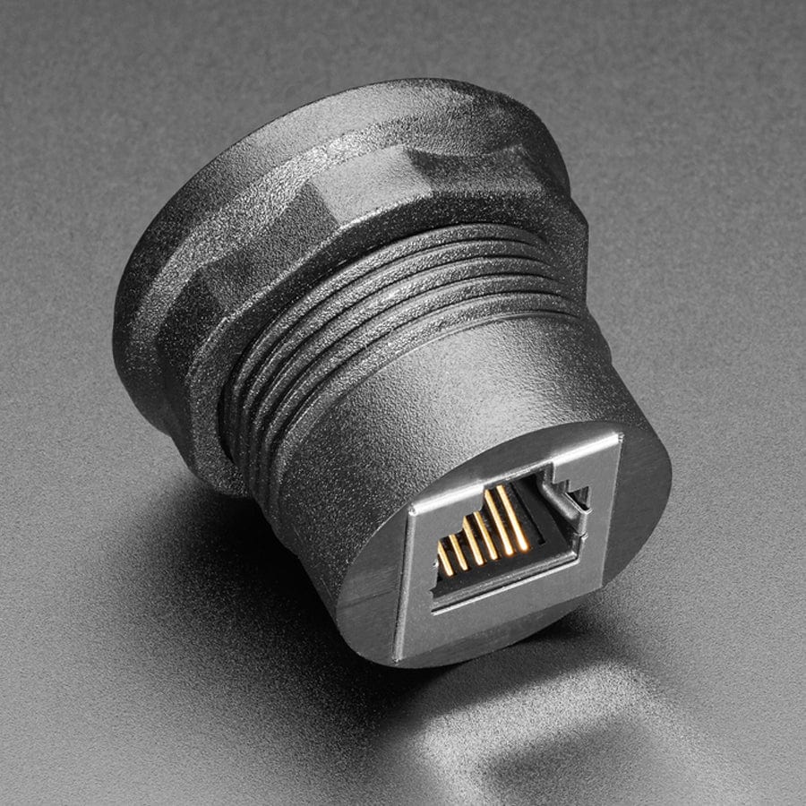 RJ-12 or RJ-11 Telephone Round Panel Mount Adapter Plug by Adafruit - The Pi Hut