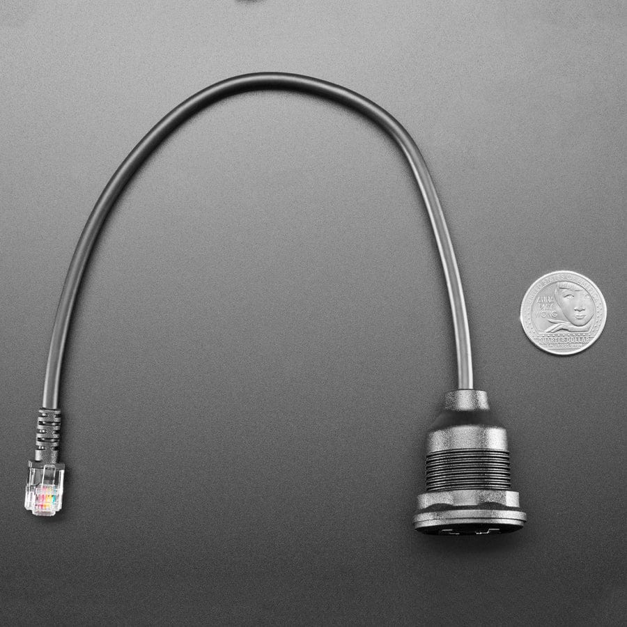 RJ-12 or RJ-11 Telephone Round Panel Mount Extension Cable by Adafruit - The Pi Hut
