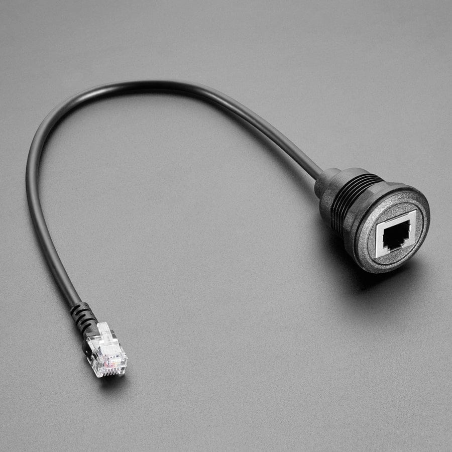 RJ-12 or RJ-11 Telephone Round Panel Mount Extension Cable by Adafruit - The Pi Hut
