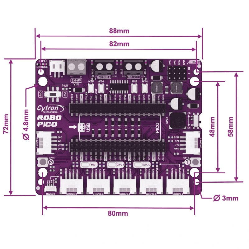 Robo Pico for Raspberry Pi Pico by Cytron - The Pi Hut