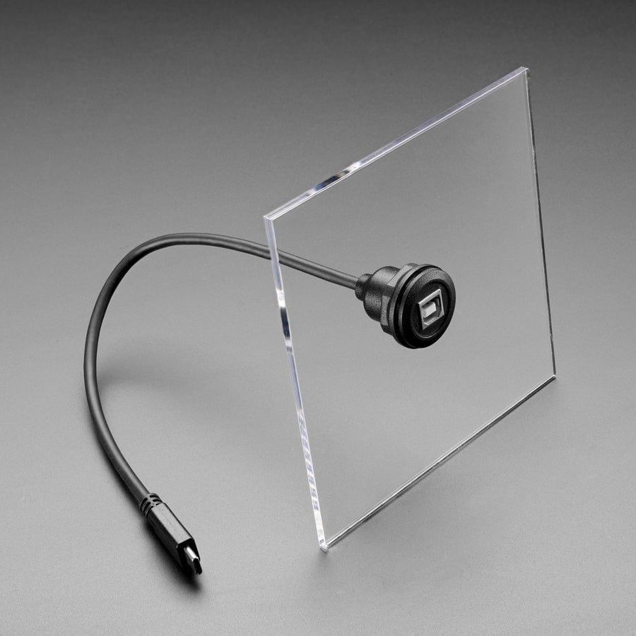 Round Panel Mount USB Cable - USB-B Socket to USB-C Plug by Adafruit - The Pi Hut