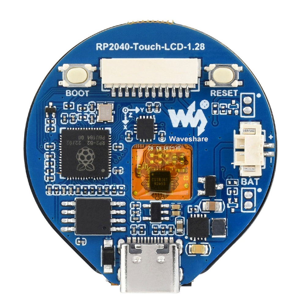 RP2040 1.28" Round Touch LCD with Accelerometer & Gyroscope by Waveshare - The Pi Hut