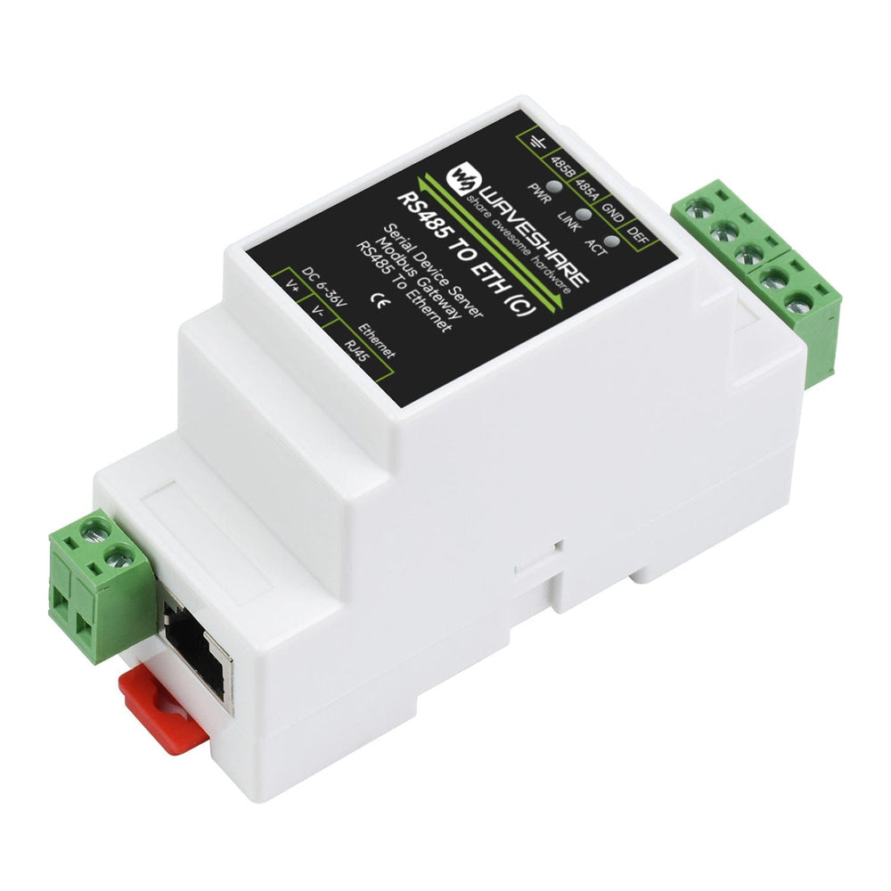 RS485 to RJ45 Industrial Serial Server - Common Ethernet Port (C) by Waveshare - The Pi Hut