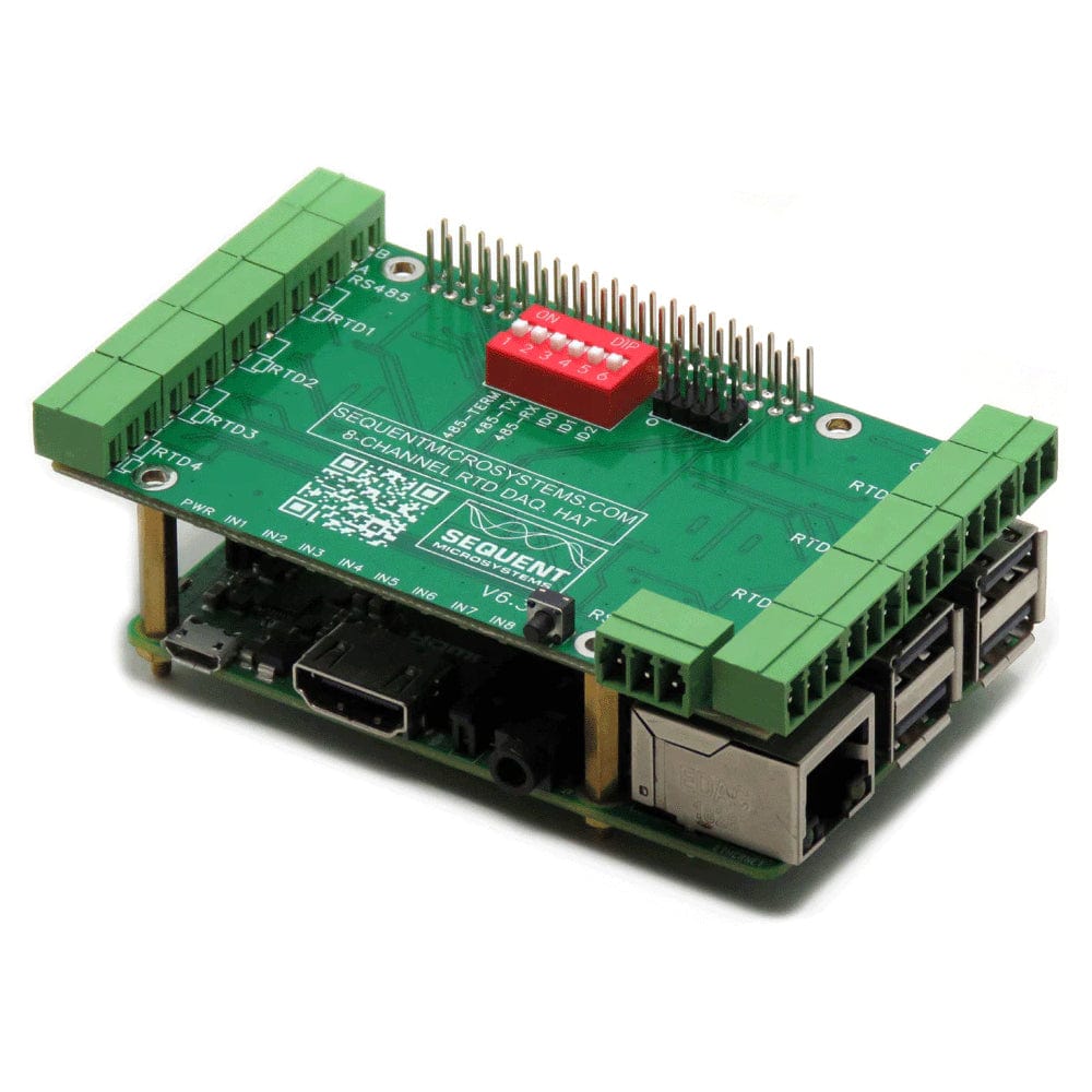 RTD Data Acquisition 8-Layer Stackable HAT for Raspberry Pi by Sequent - The Pi Hut