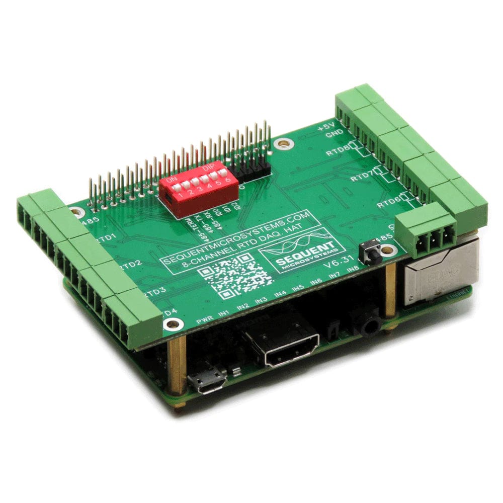 RTD Data Acquisition 8-Layer Stackable HAT for Raspberry Pi by Sequent - The Pi Hut