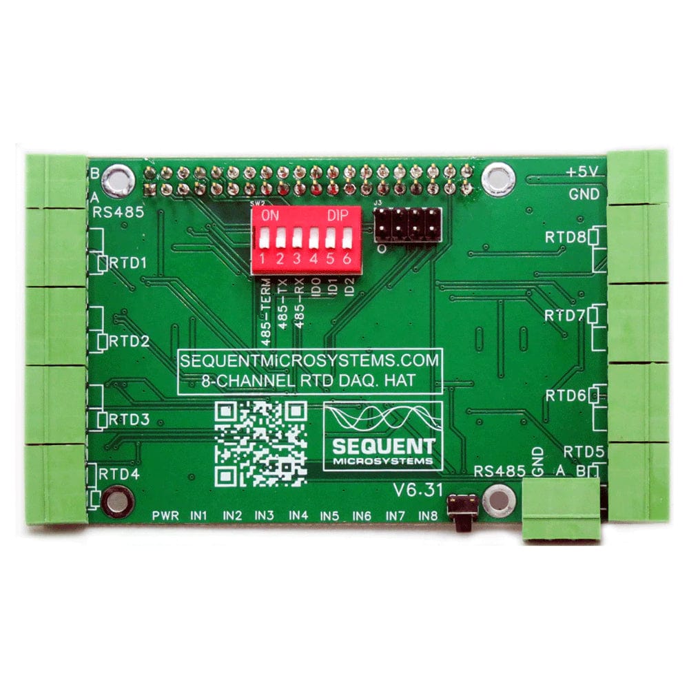 RTD Data Acquisition 8-Layer Stackable HAT for Raspberry Pi by Sequent - The Pi Hut