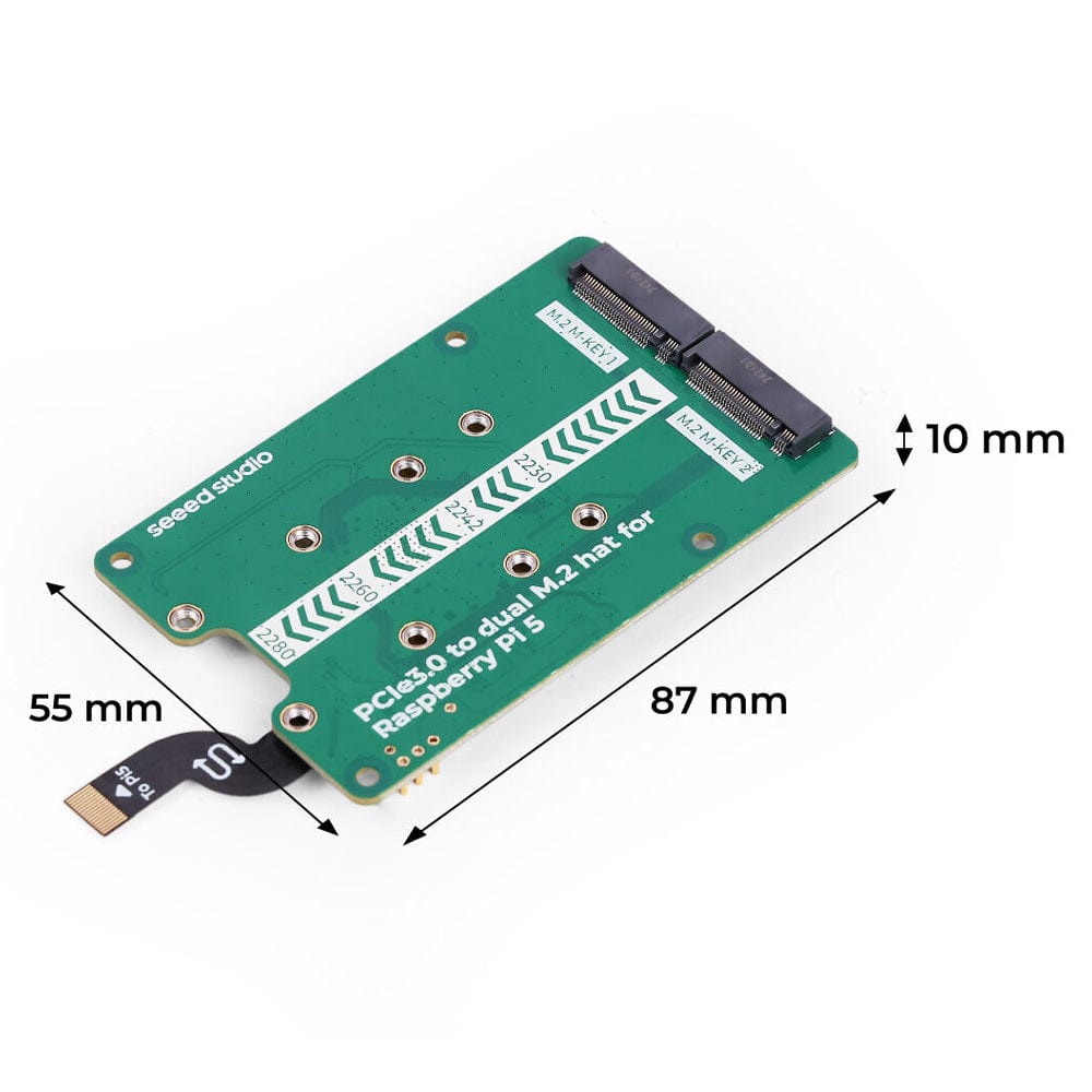 Seeed PCIe 3.0 Dual M.2 HAT for Raspberry Pi 5 by Seeed - The Pi Hut