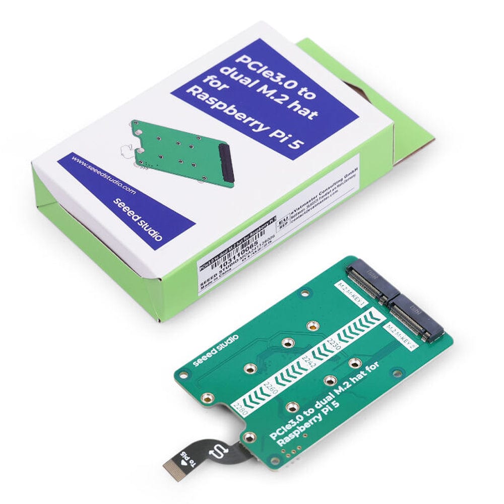 Seeed PCIe 3.0 Dual M.2 HAT for Raspberry Pi 5 by Seeed - The Pi Hut