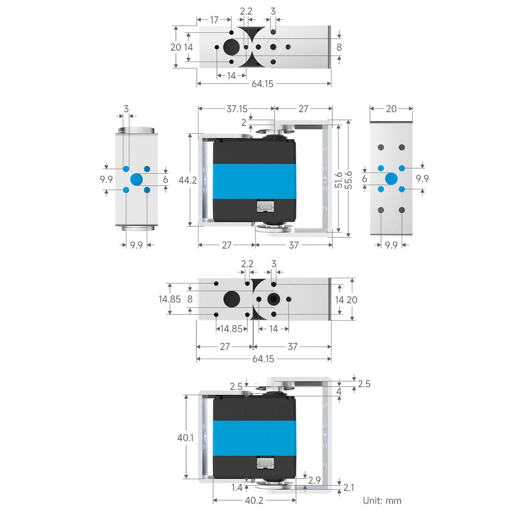 ST3020 Serial Bus Servo (25kg) by Waveshare - The Pi Hut