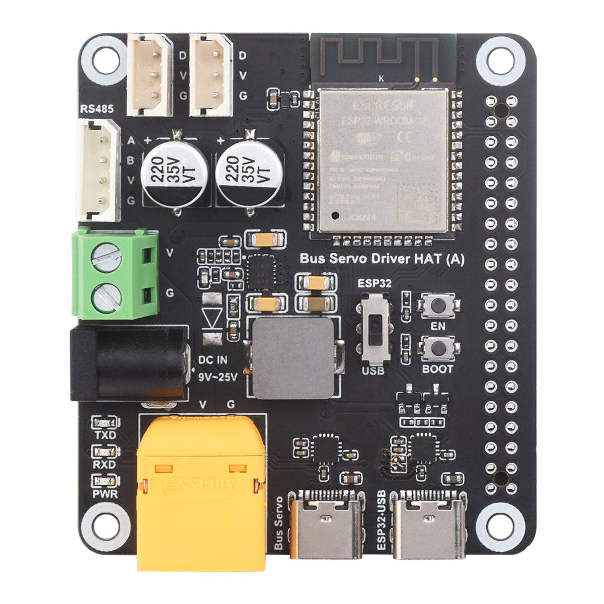 Serial Bus Servo Driver HAT for Raspberry Pi (with ESP32) by Waveshare - The Pi Hut