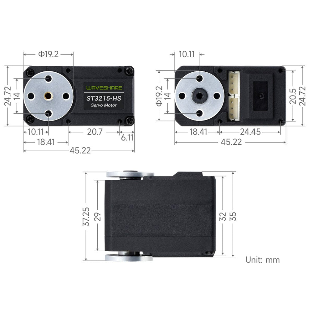 Serial Bus Servo Motor (20kg⋅cm) by Waveshare - The Pi Hut