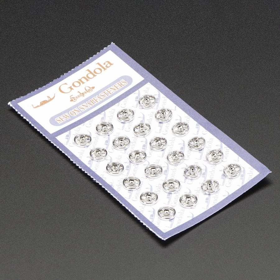 Sewable Snaps - 5mm Diameter - Card of 24 by Adafruit - The Pi Hut