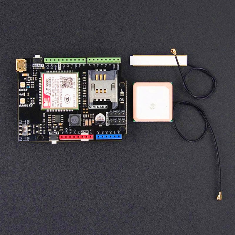 SIM7000C Arduino NB-IoT/LTE/GPRS/GPS Expansion Shield by DFRobot - The Pi Hut