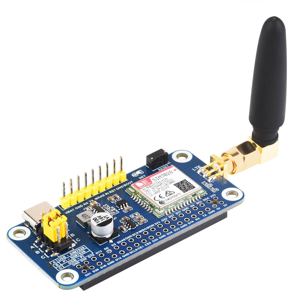 SIM7028 NB-IoT HAT for Raspberry Pi by Waveshare - The Pi Hut