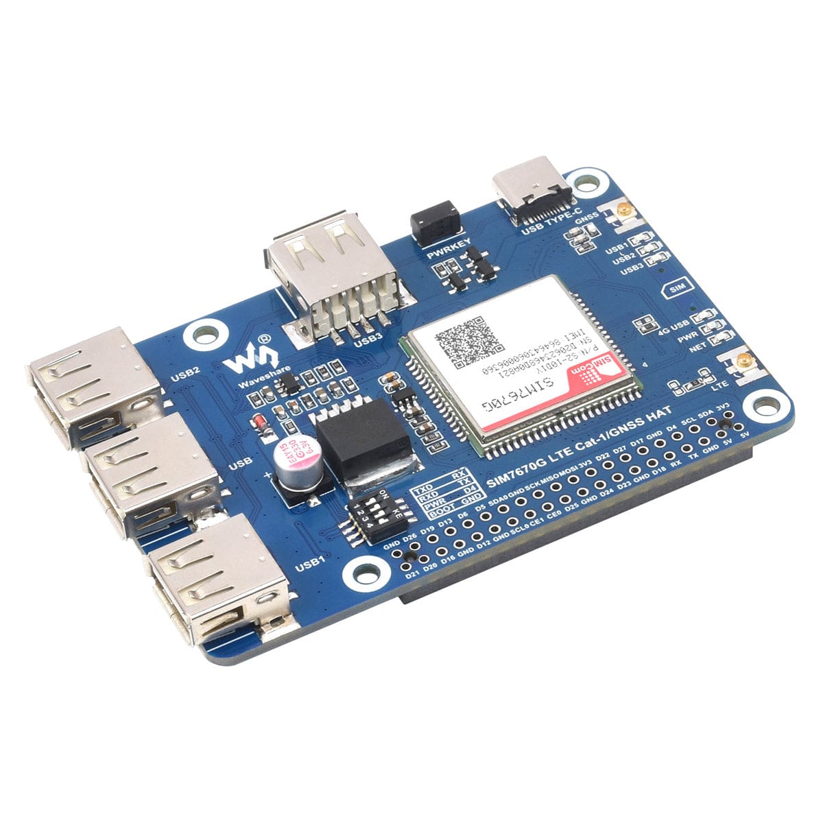 SIM7670G LTE Cat-1/GNSS HAT for Raspberry Pi by Waveshare - The Pi Hut