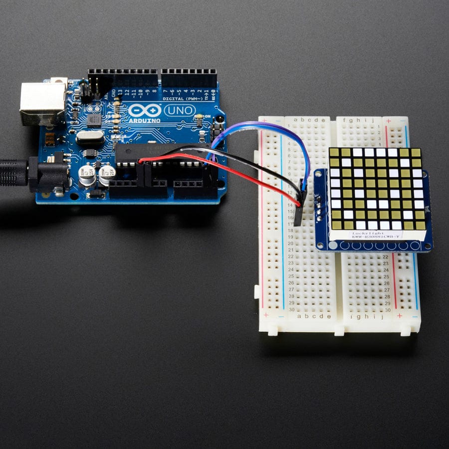 Small 1.2" 8 x 8 Ultra Bright Square White LED Matrix + Backpack by Adafruit - The Pi Hut