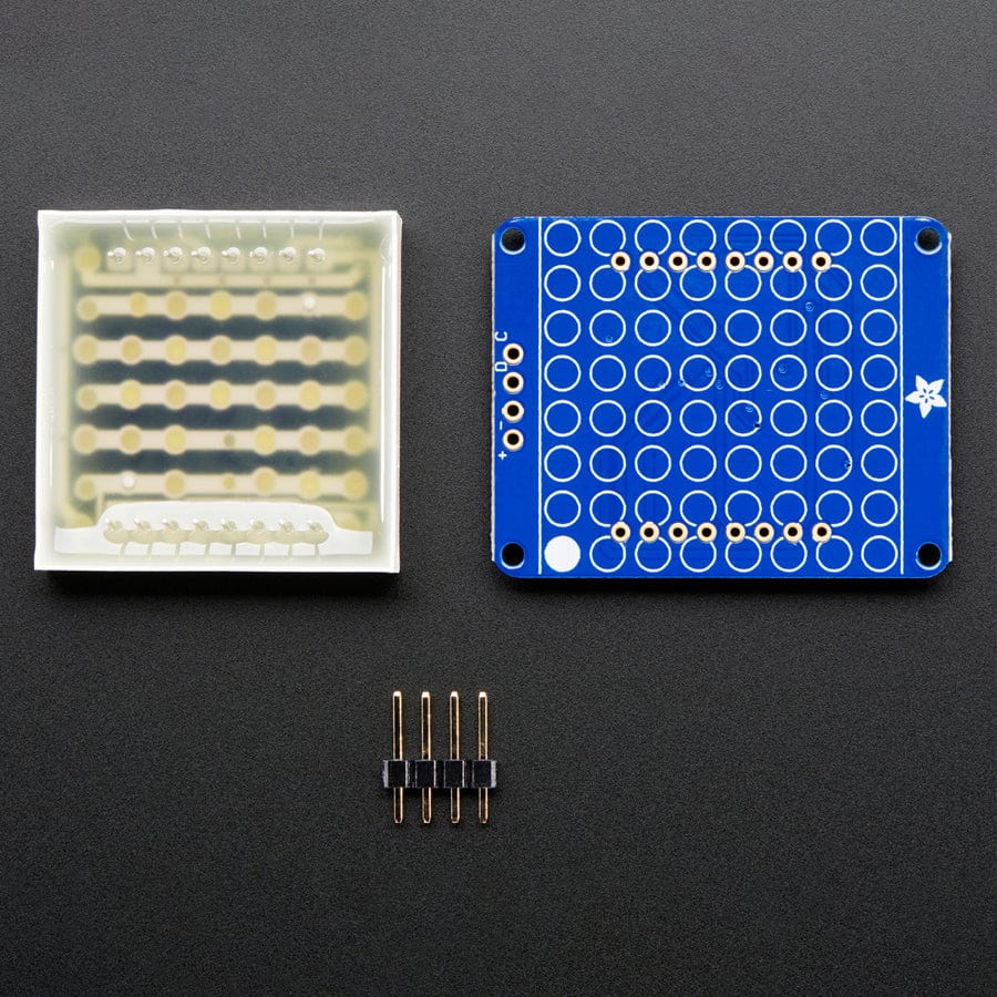 Small 1.2" 8 x 8 Ultra Bright Square White LED Matrix + Backpack by Adafruit - The Pi Hut