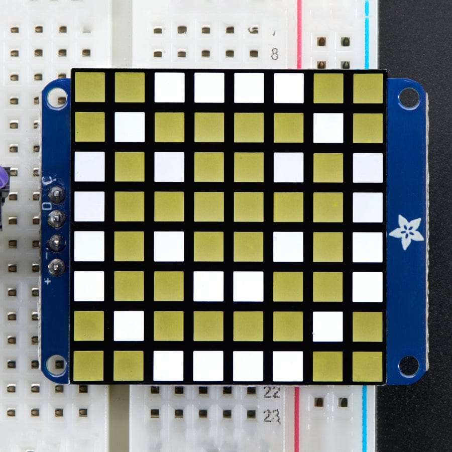 Small 1.2" 8 x 8 Ultra Bright Square White LED Matrix + Backpack by Adafruit - The Pi Hut