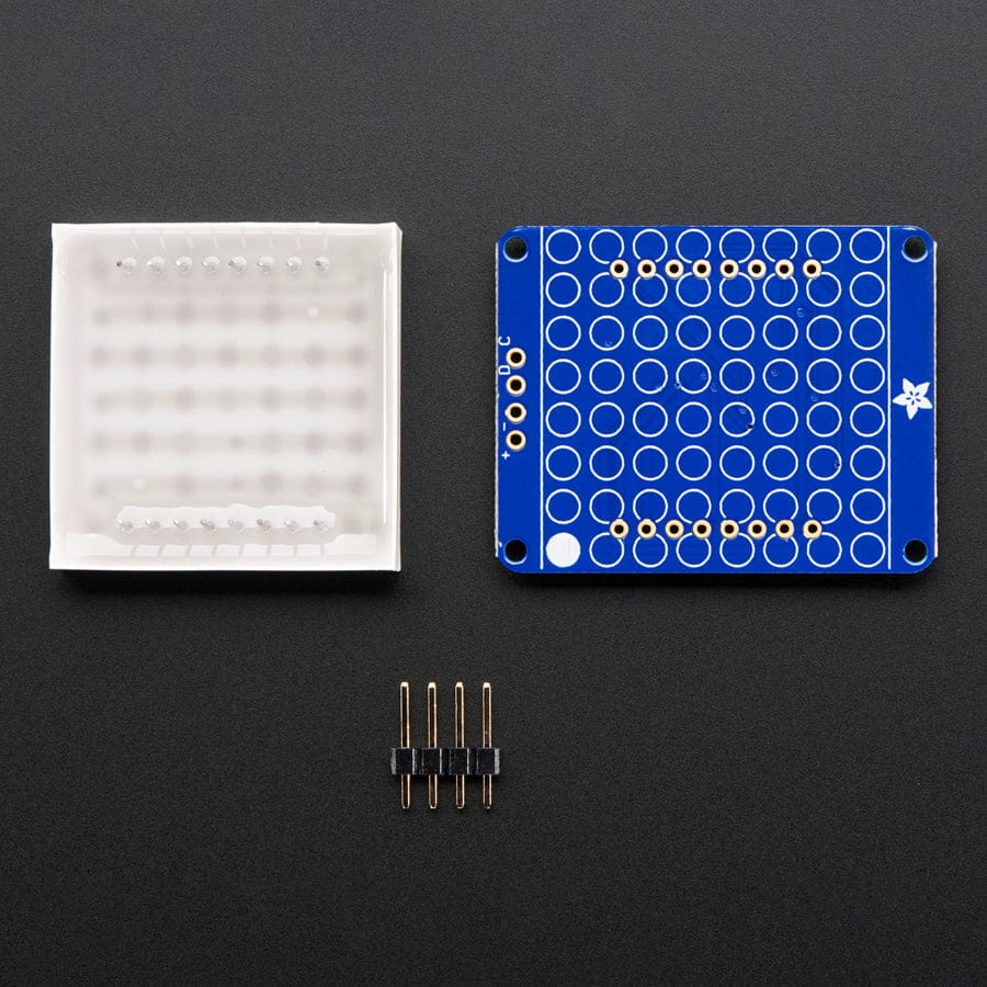 Small 1.2" 8x8 Ultra Bright Square Yellow LED Matrix + Backpack - The Pi Hut