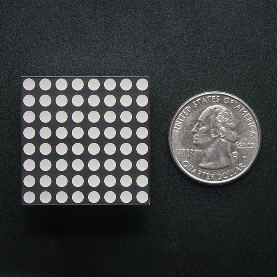 Small 1.2" 8x8 Ultra Bright Yellow-Green LED Matrix (KWM-30881CUGB) by Adafruit - The Pi Hut
