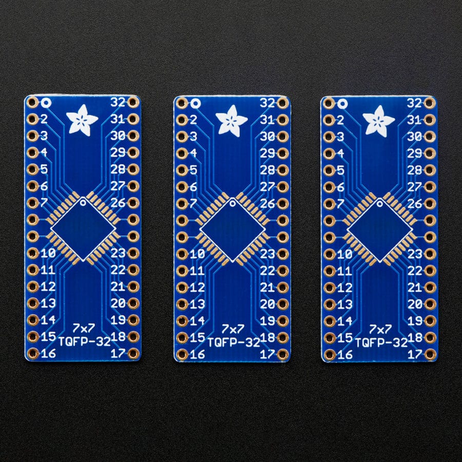 SMT Breakout PCB for 32-QFN or 32-TQFP - 3 Pack! by Adafruit - The Pi Hut
