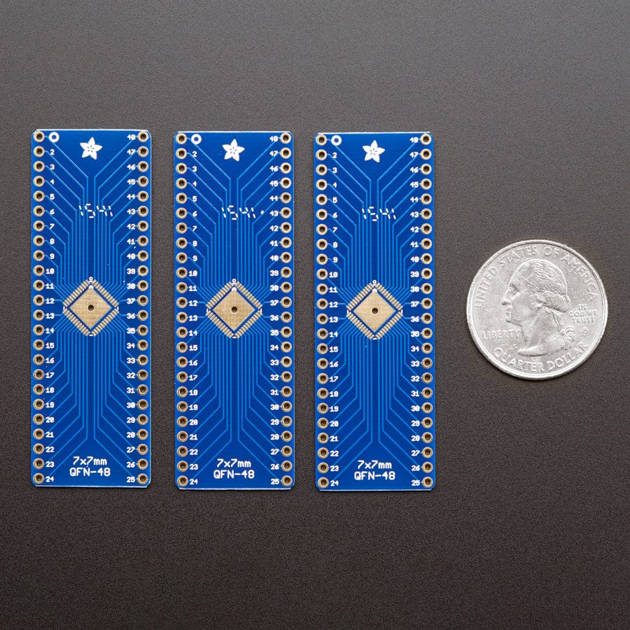 SMT Breakout PCB for 48-QFN or 48-TQFP - 3 Pack by Adafruit - The Pi Hut