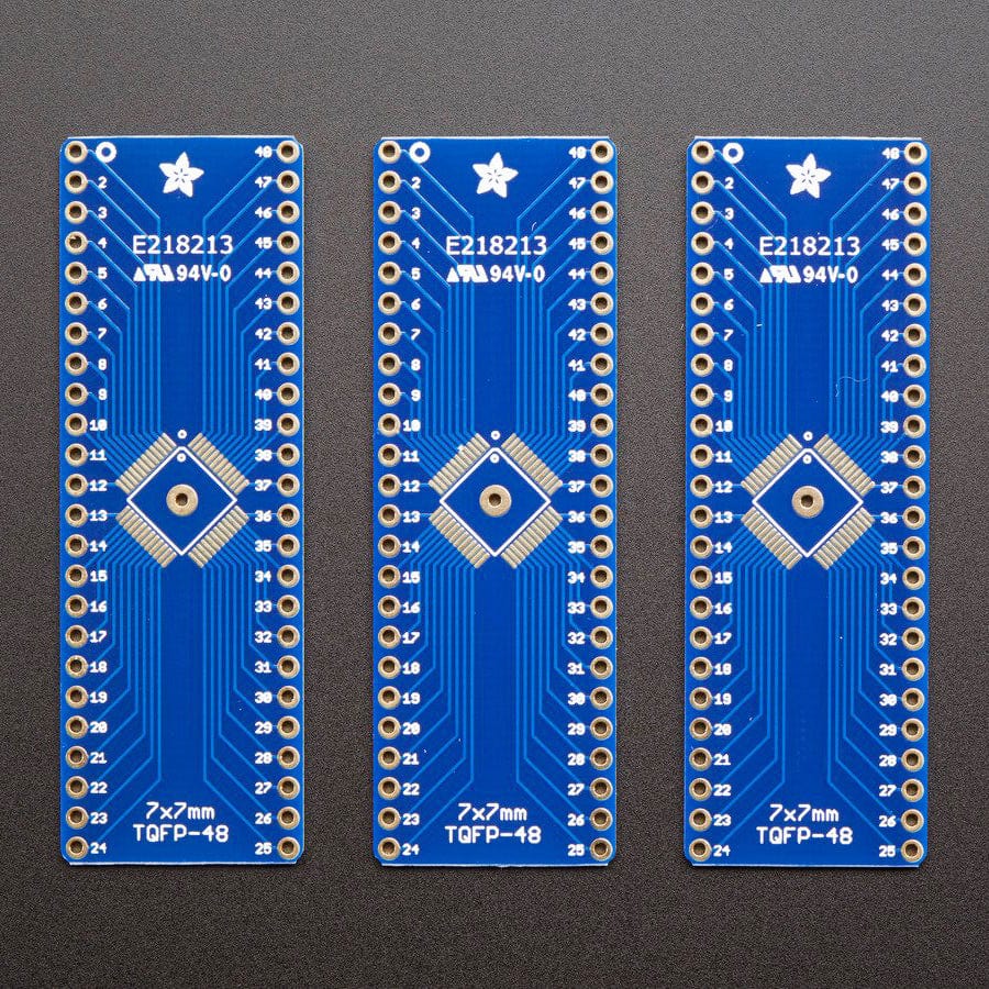 SMT Breakout PCB for 48-QFN or 48-TQFP - 3 Pack by Adafruit - The Pi Hut