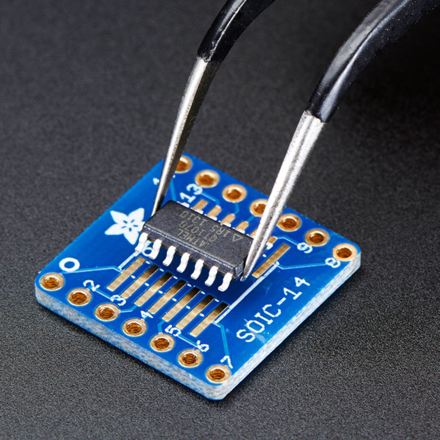 SMT Breakout PCB for SOIC-14 or TSSOP-14 - 6 Pack by Adafruit - The Pi Hut
