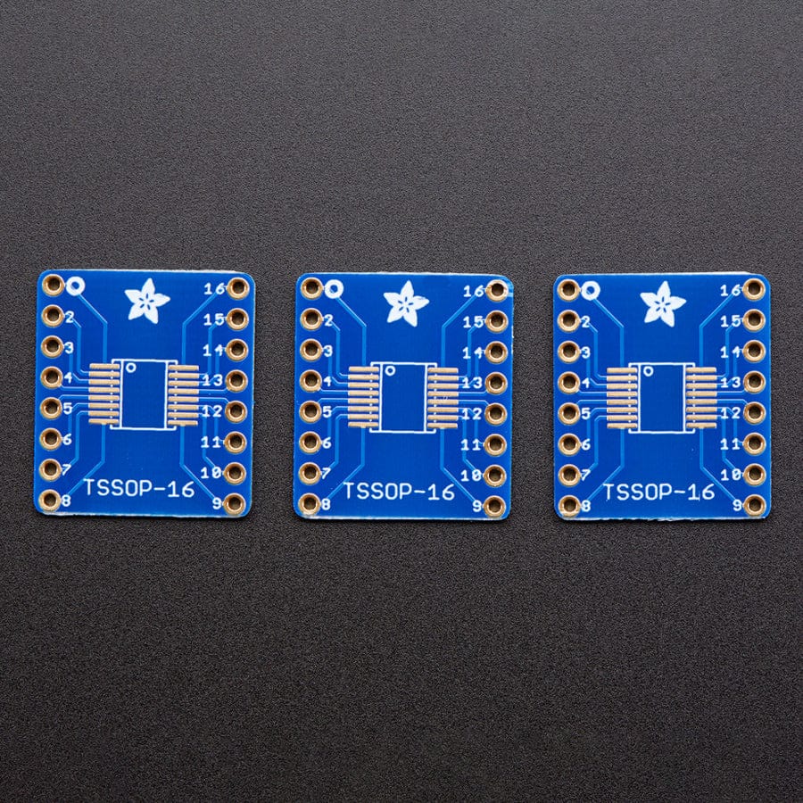SMT Breakout PCB for SOIC-16 or TSSOP-16 - 3 Pack! by Adafruit - The Pi Hut