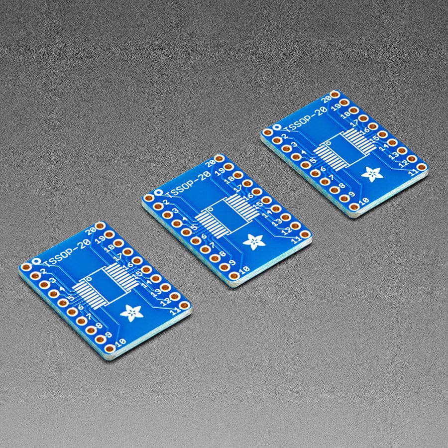 SMT Breakout PCB for SOIC-20 or TSSOP-20 - 3 Pack by Adafruit - The Pi Hut