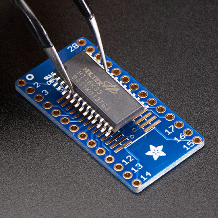 SMT Breakout PCB for SOIC-28 or TSSOP-28 - 3 Pack! by Adafruit - The Pi Hut