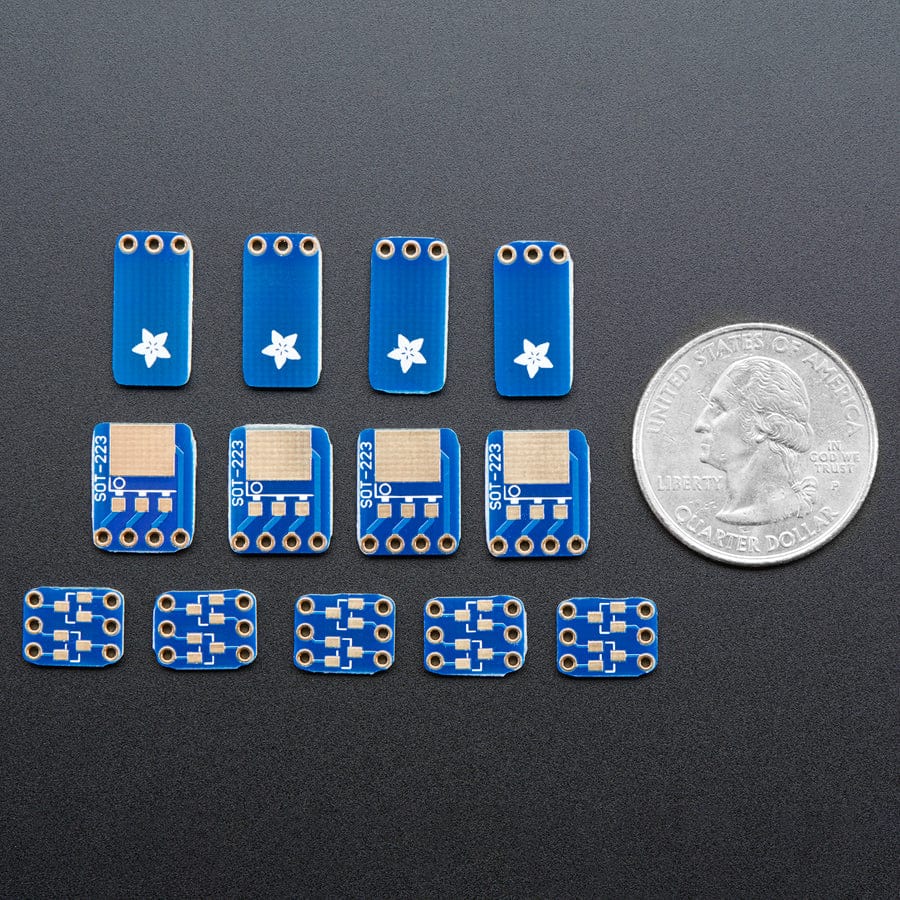 SMT Breakout PCB Set For SOT-23, SOT-89, SOT-223 and TO252 by Adafruit - The Pi Hut