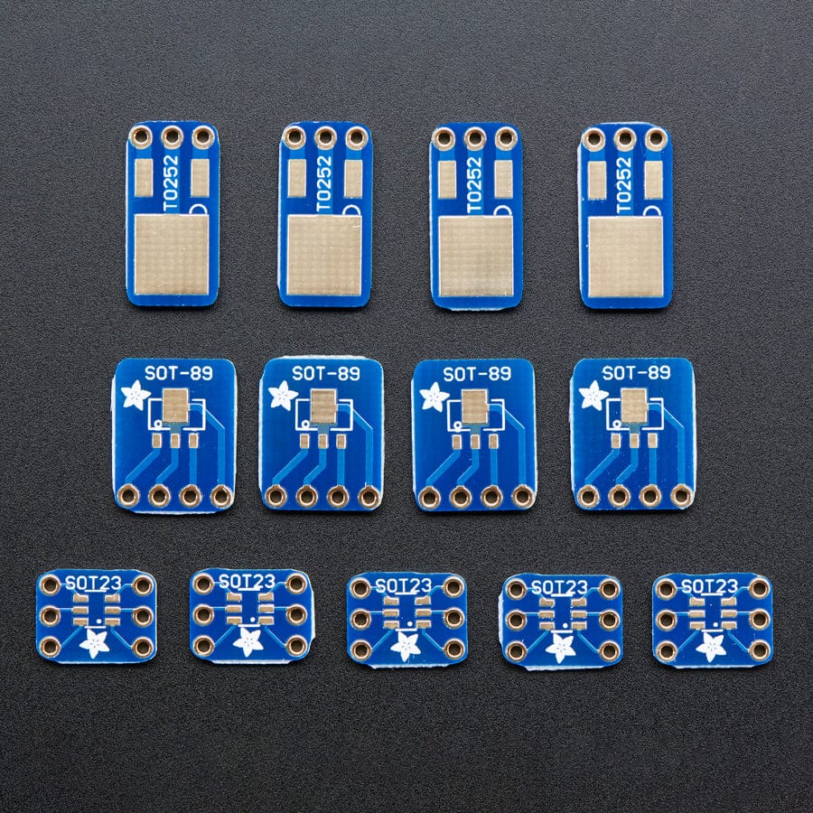 SMT Breakout PCB Set For SOT-23, SOT-89, SOT-223 and TO252 by Adafruit - The Pi Hut