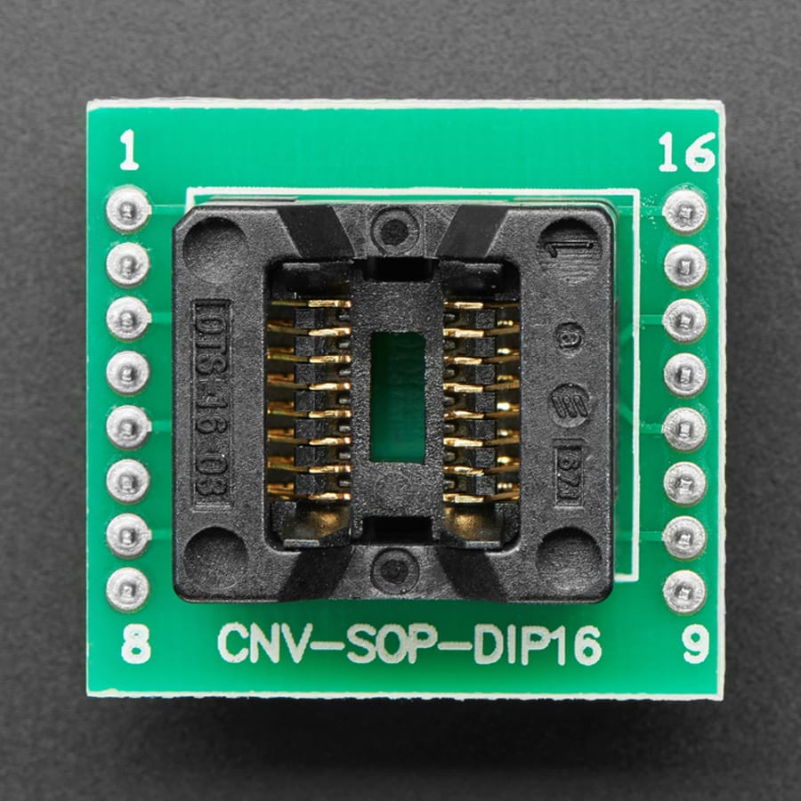 SMT Test Socket - SOIC-16 Narrow Breakout by Adafruit - The Pi Hut