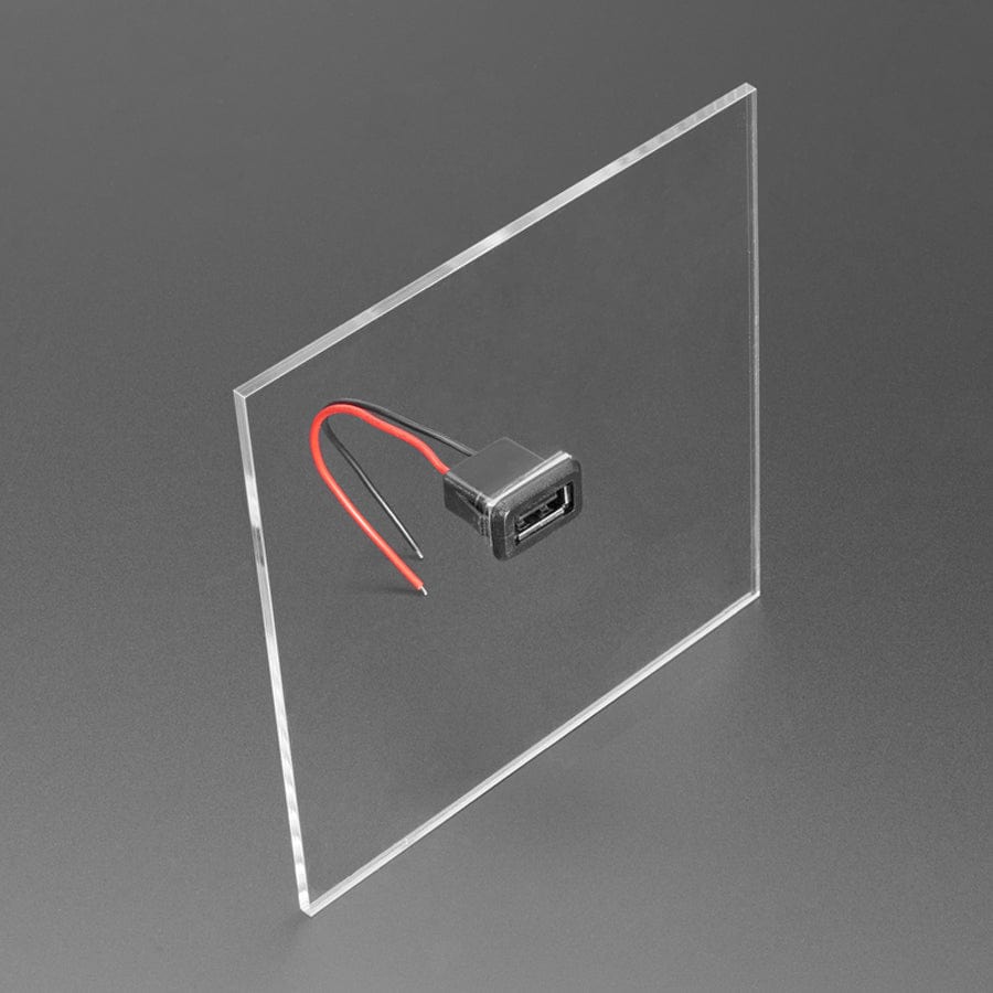 Snap-In Panel Mount Cable - USB-A Socket to 2 Wires by Adafruit - The Pi Hut