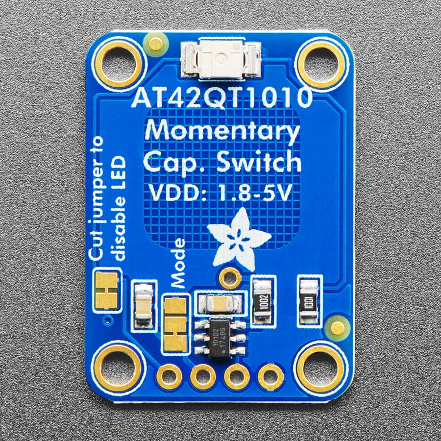 Standalone Momentary Capacitive Touch Sensor Breakout (AT42QT1010) by Adafruit - The Pi Hut