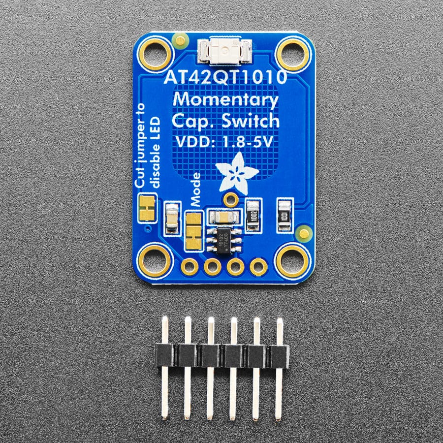 Standalone Momentary Capacitive Touch Sensor Breakout (AT42QT1010) by Adafruit - The Pi Hut