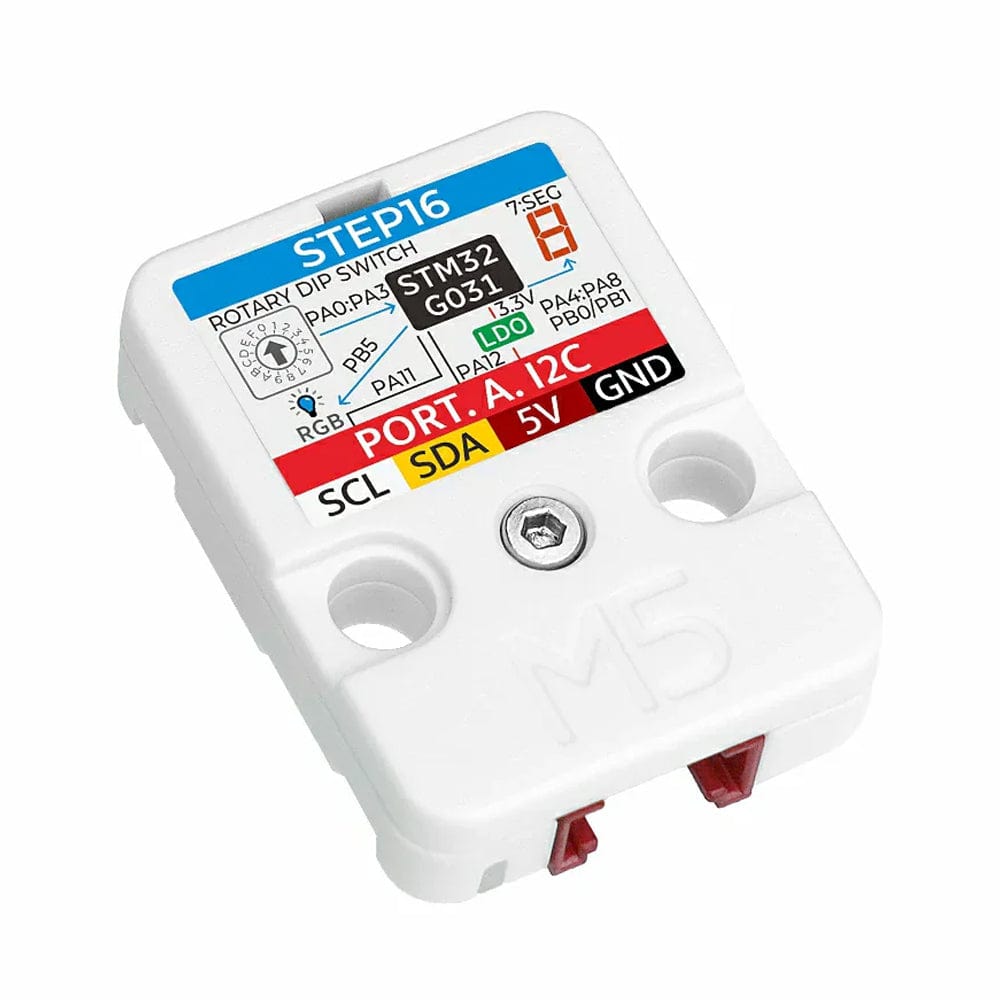 Step16 Unit with 16-bit Rotary Encoder (GSMR-16) by M5Stack - The Pi Hut