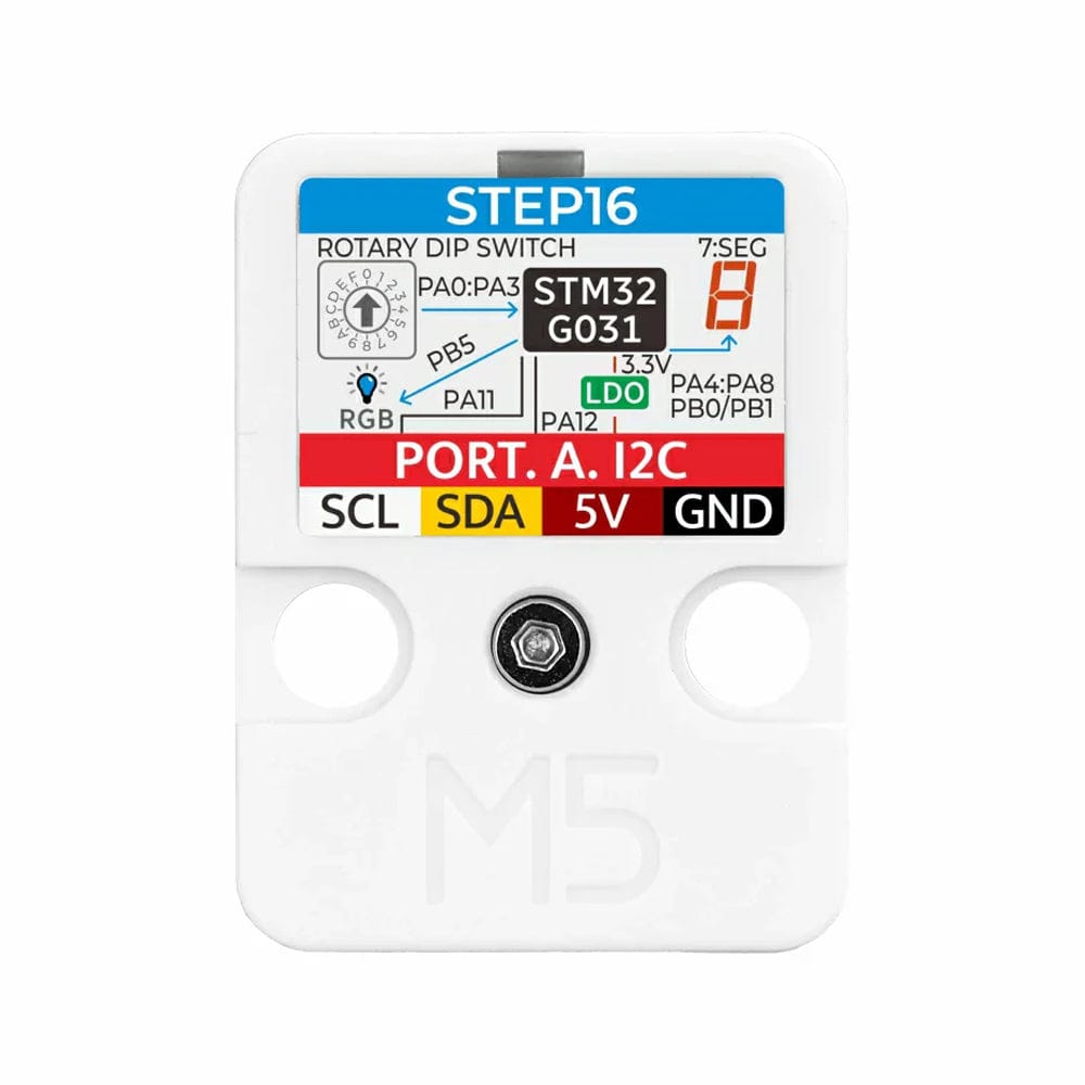 Step16 Unit with 16-bit Rotary Encoder (GSMR-16) by M5Stack - The Pi Hut