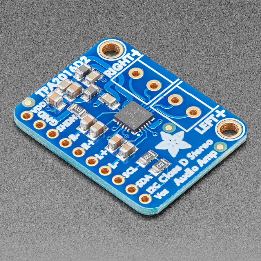 Stereo 2.8W Class D Audio Amplifier - I2C Control AGC - TPA2016 by Adafruit - The Pi Hut