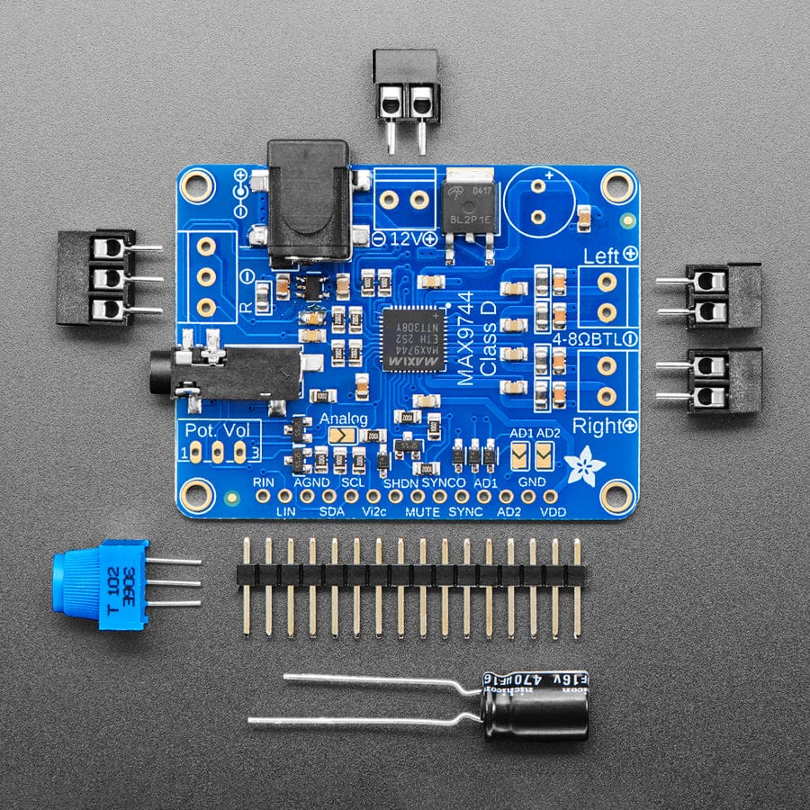 Stereo 20W Class D Audio Amplifier - MAX9744 by Adafruit - The Pi Hut