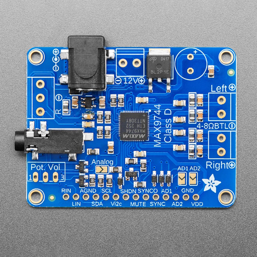 Stereo 20W Class D Audio Amplifier - MAX9744 by Adafruit - The Pi Hut