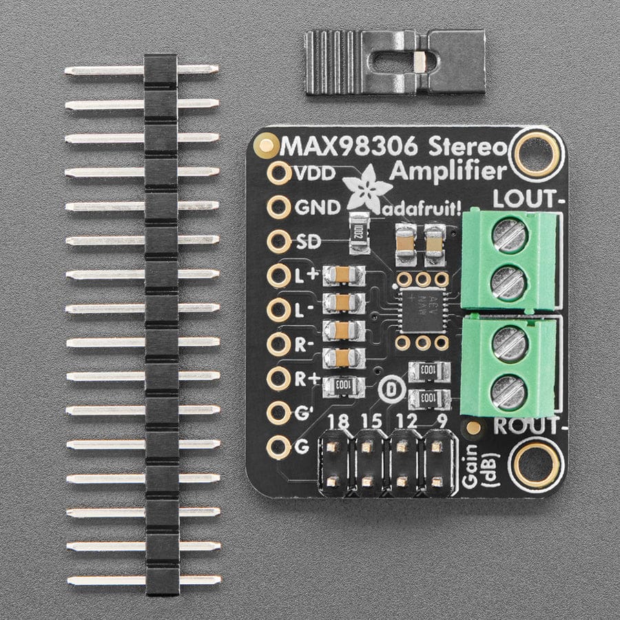 Stereo 3.7W Class D Audio Amplifier - MAX98306 by Adafruit - The Pi Hut