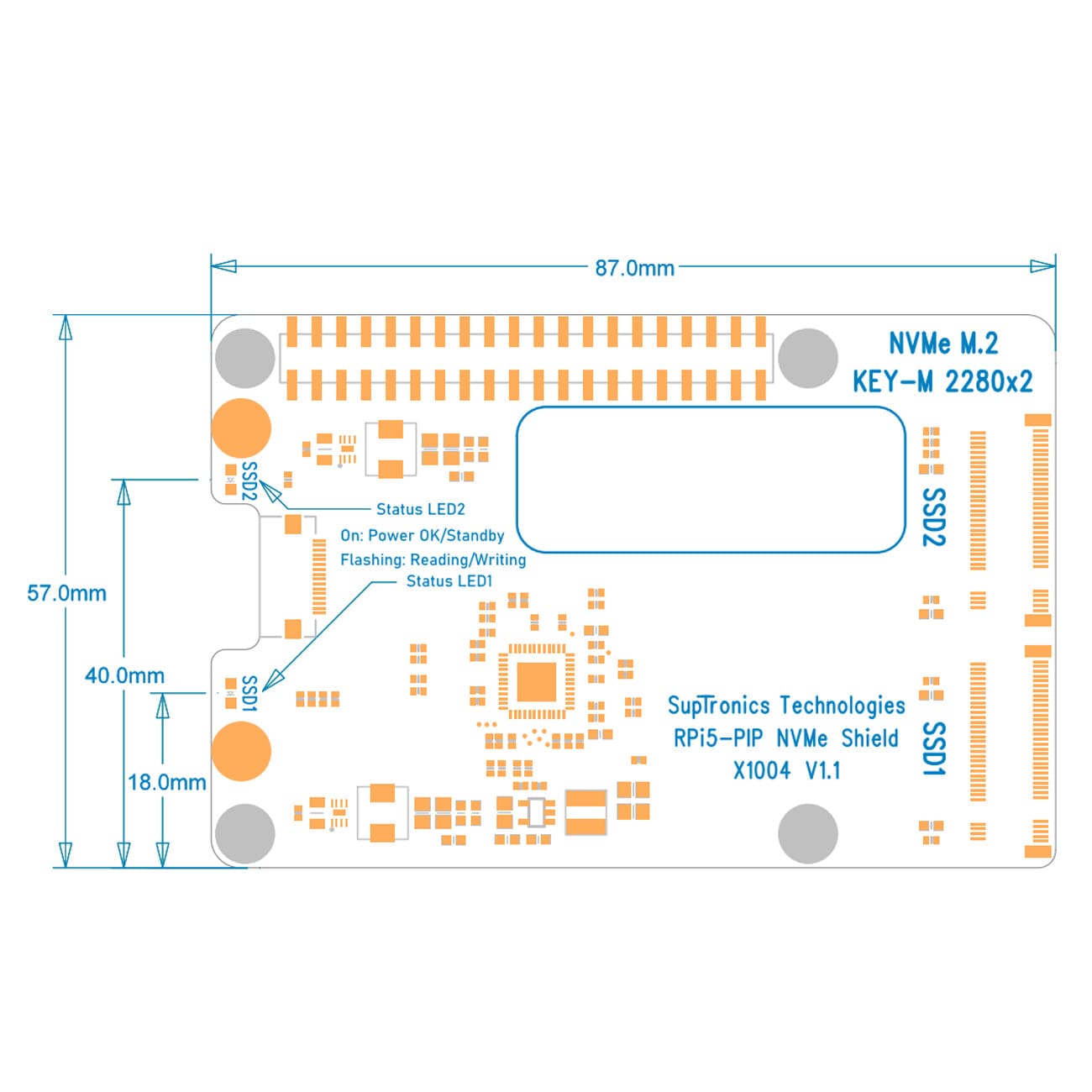 SupTronics X1004 Dual NVMe Add-on for Raspberry Pi 5 by SupTronics - The Pi Hut