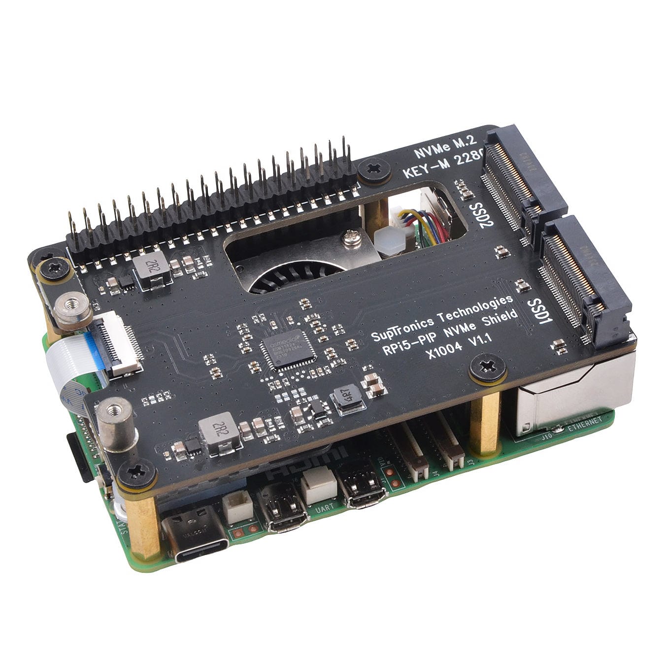 SupTronics X1004 Dual NVMe Add-on for Raspberry Pi 5 by SupTronics - The Pi Hut