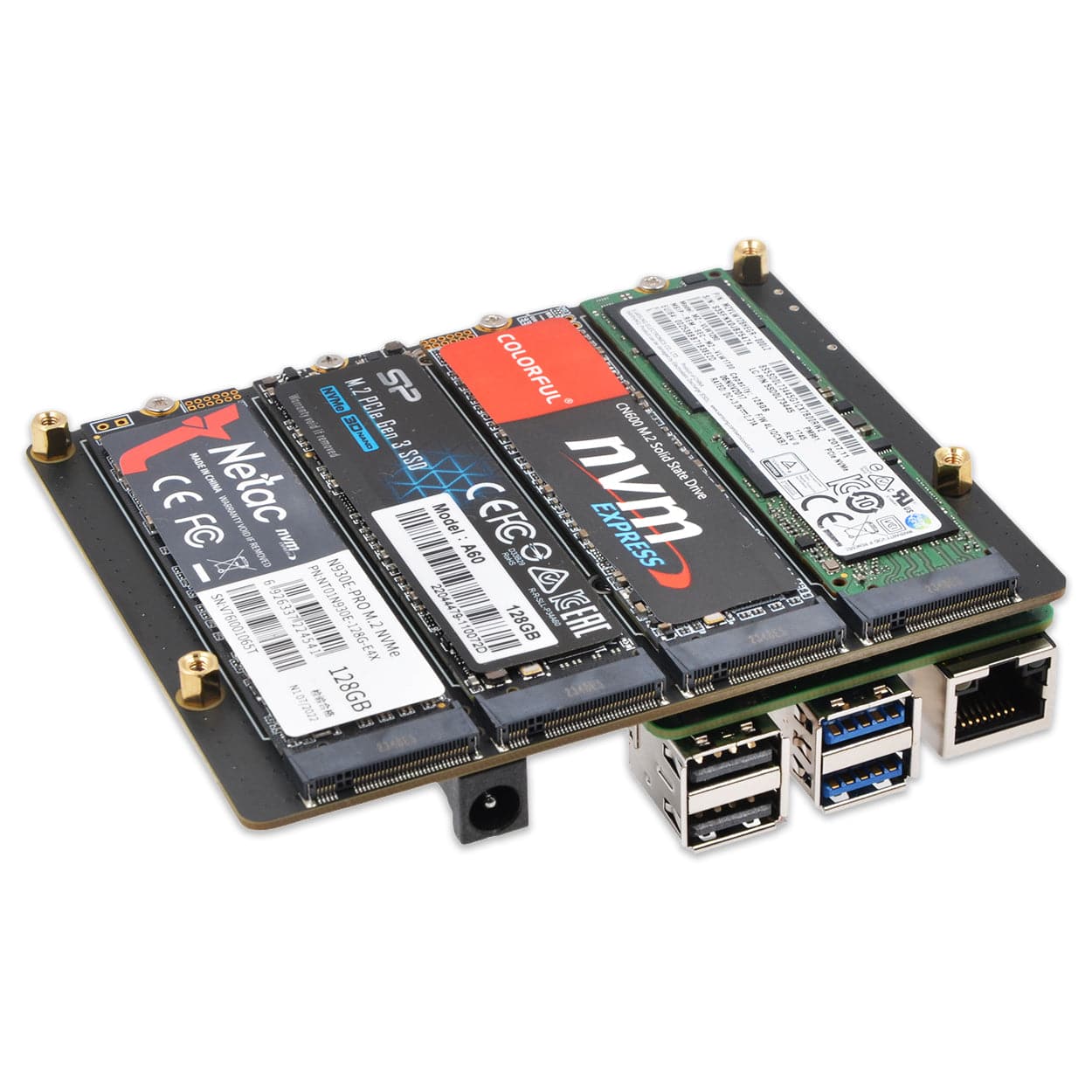 SupTronics X1011 Bottom-Mount Quad-NVMe Add-on for Raspberry Pi 5 by SupTronics - The Pi Hut