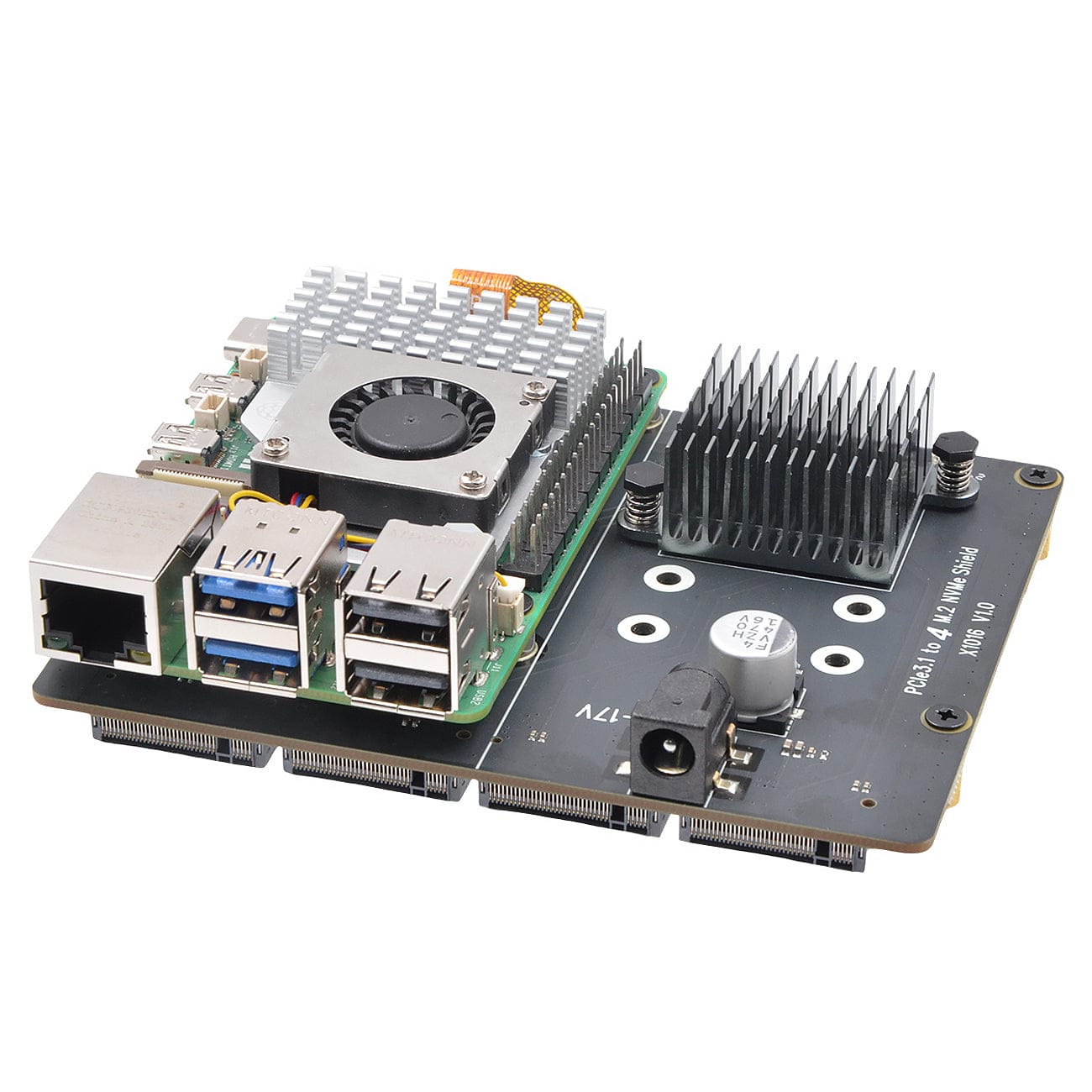 SupTronics X1016 Four-Slot NVMe Add-on for Raspberry Pi 5 by SupTronics - The Pi Hut